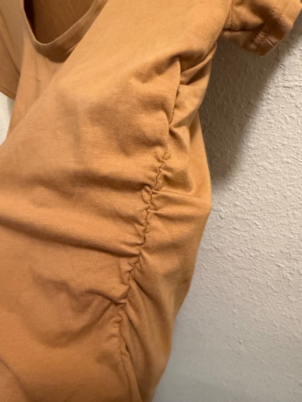NWT Nike Sportswear Chill Knit Ruched Short Sleeve Top Large Yellow Ochre - Picture 7 of 8